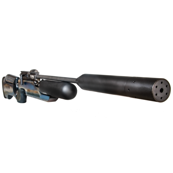 HM1000x LRT – Blue Wood Laminate Stock with Moderator Sidelever Angle View